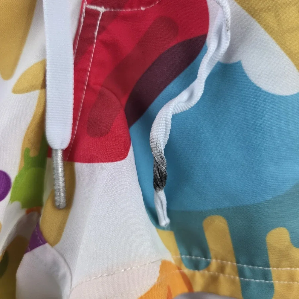 Tucann Ice Cream Pattern Swim Trunks Men's Small Colorfull Unlined Drawstring